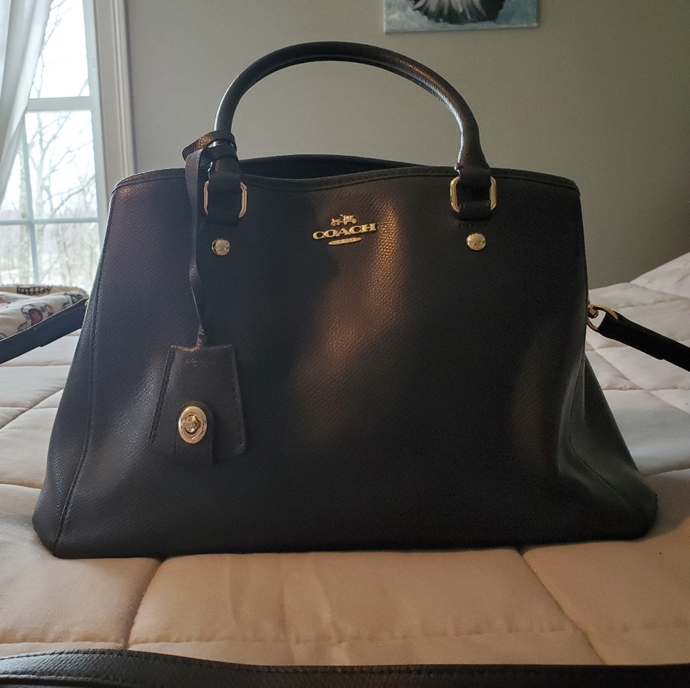 Coach Navy Blue Leather Tote